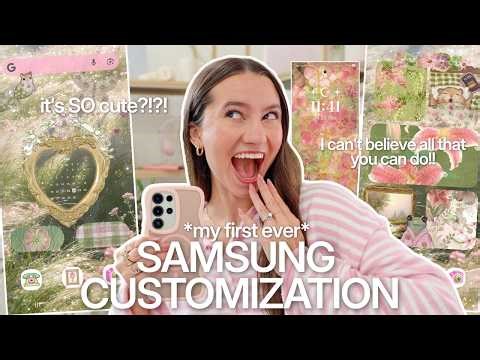 customizing my samsung galaxy for the FIRST time 💖 aesthetic android setup! (i'm so impressed!?!)