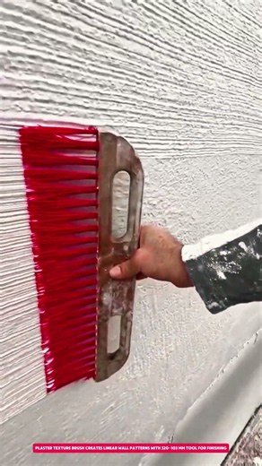 Plaster Texture Brush Creates Linear Wall Patterns with 320×103 mm Tool for Finishing