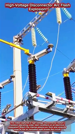 High-Voltage Disconnector Arc Flash Explosion! ⚡😱 #shorts