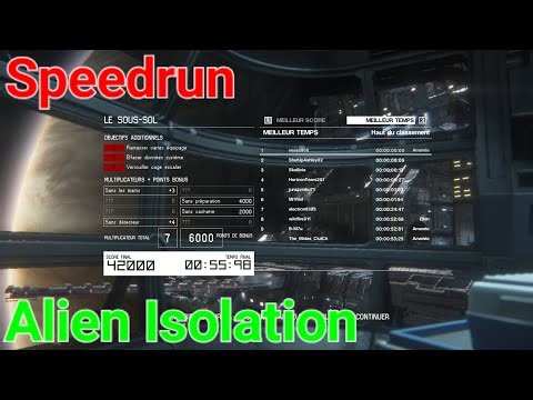 SPEEDRUN ALIEN ISOLATION Mode Survie "Le sous-sol" ( 0:55:98 ) [PS4]