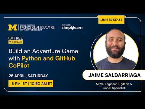 Build A Python Adventure Game with GitHub Copilot | GitHub Tutorial | Python Project | Simplilearn