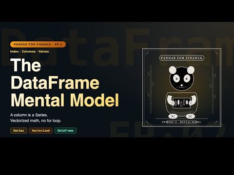 The DataFrame Mental Model: Index, Columns, Series, Vectorized | Pandas for Finance Ep2