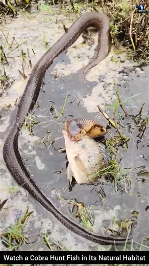 Watch a Cobra Hunt Fish in Its Natural Habitat #snake #cobra #wildlife #wildliferescue