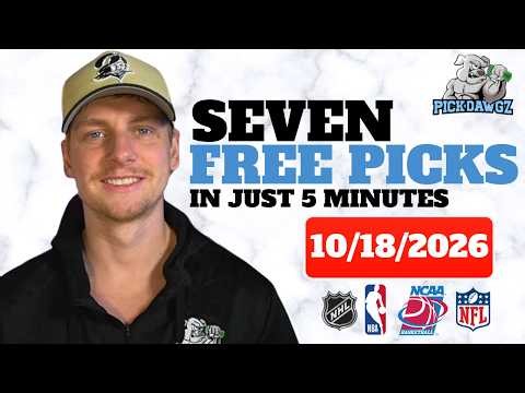 NFL Picks & Predictions For Today Sunday 10/18/26 | FREE NFL Best Bets and Predictions!