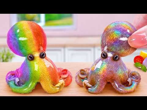 The Best Pasta Recipe 🍝 Miniature Pasta with Spicy Stir‑Fried Octopus & Snails 🌶️Tina Mini Cooking