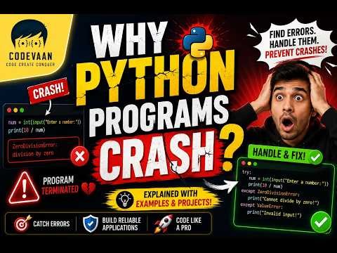 STOP Your Python Programs from Crashing! | Python Exception Handling Explained in 10 Minutes