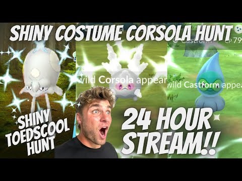 ✨24 HOUR STREAM! 1/10 ODDS RIOLU HATCH DAY AND Shiny Costume Galarian Corsola LIVE In Pokemon Go!✨