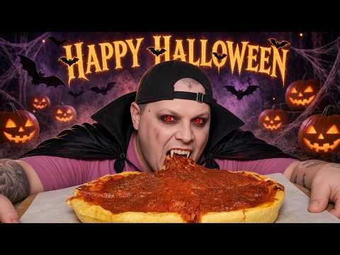 GINO'S EAST CHICAGO STYLE DEEP DISH PIZZA!!! THE VERN BANG!!! EATING SHOW!!!