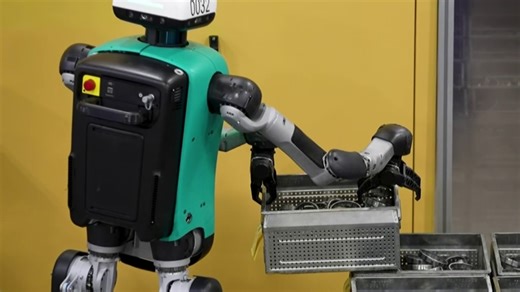 Humanoid robots take over manual job at auto parts plant
