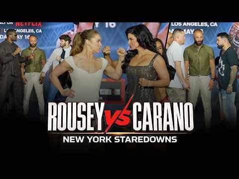 Rousey vs. Carano NYC Faceoffs | Nate Diaz vs. Mike Perry | MMA Fighting