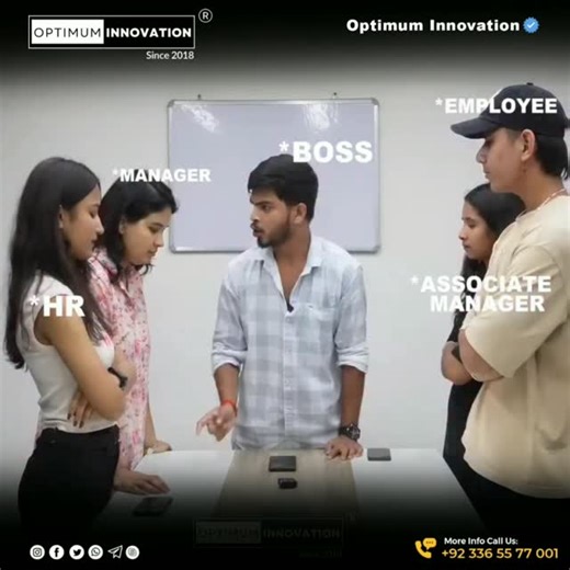 Optimum Innovation® on Instagram: "🎬 Teamwork Makes the Dream Work! Every successful organization is built on collaboration, trust, and strong leadership. 💼 At Optimum Innovation, we value every role — from HR to Boss — because every effort counts towards success! 🌟 Let’s continue to grow, innovate, and inspire — together. 💪 📞 WhatsApp: +92 336 55 77 001 🌐 Website: www.OptimumInnovation.com.pk 📧 Email: OptimumInnovationOfficial@gmail.com | Info@OptimumInnovation.com.pk 📱 Instagram: Optim