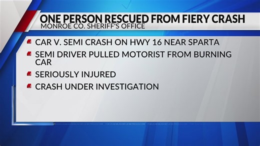 1 injured after Monroe County crash with semi