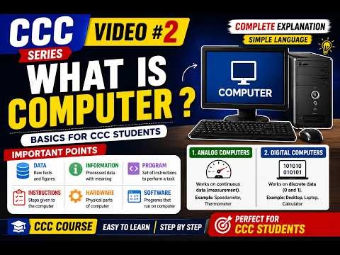 CCC Computer Course 2026 | What is Computer? | Hardware & Software | Analog & Digital Computer