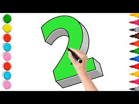 How To Draw 3D Number 2 / Fun Art Class For Kids