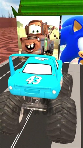 ALL SIZE LIGHTNING MCQUEEN SALLY MATER KING HICKS MONSTER TRUCK 2D 3D EVOLUTION BIG MAZE Garry's Mod