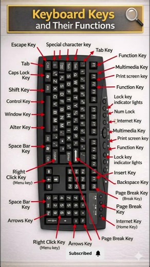 All Keyboard Keys Explained in 60 Seconds 🔥 | Learn Fast #shorts