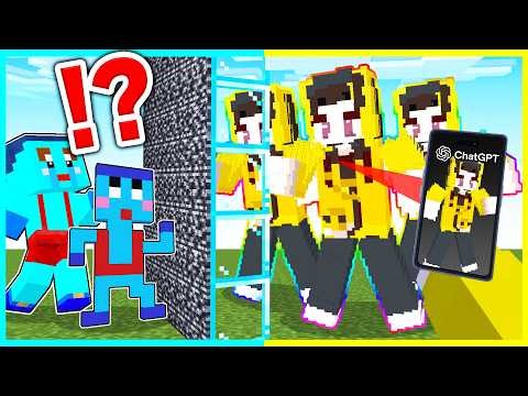建築バトルでバレずにAIチートで何でも作れるドッキリ【まいくら / マインクラフト】