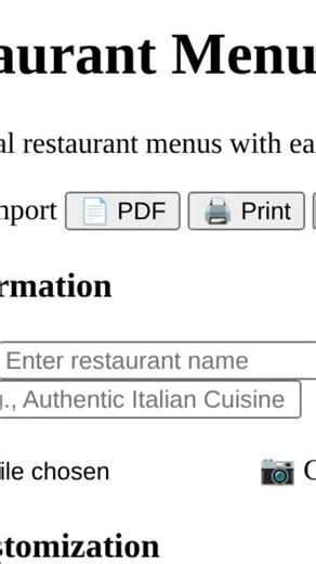 Create a full menu in 10 seconds #foodbusiness #menu #onlinetools #techtools #2026 #freetool