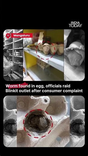 Worm Allegedly Found In Blinkit Egg, Food Safety Officials Inspect Mangaluru Facility #shorts #viral