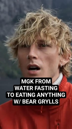 mgk 1 year ago: "I don't really eat." mgk now: *eats deer heart & water beetle, drinks moss water* 😭