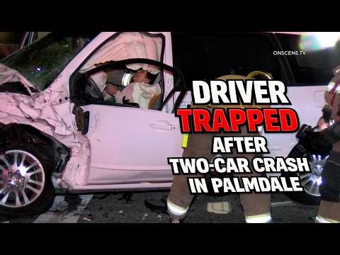 Driver Trapped After Two-Car Crash In Palmdale