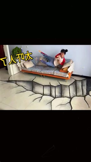 He Turned the Floor Into a Cracked Abyss! 😱#shorts #trending #viral #urbanillusionstudios #art