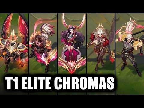 All T1 Skins Exclusive Elite Chromas 2025 Worlds Champions (League of Legends)