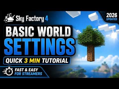 Sky Factory 4 Tutorial #1 Basic World Settings | Quick 2 Min Tutorial CC (Safe for Streamers)