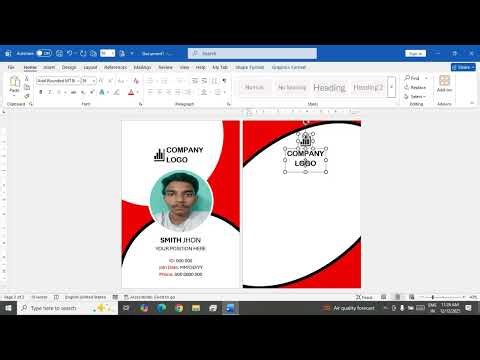 ID Card Design in MS Word | Professional Identity Card Kaise Banaye | Step by Step Tutorial