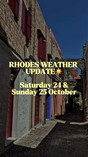 Mini weather update for today the 24th and tomorrow the 25th October! Follow my page for more weatherproof updates and more local tips! #rhodes #rhodesisland🇬🇷 #greece #rhodos #viral