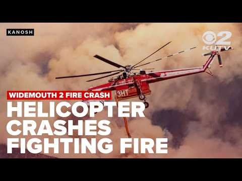 Helicopter crashes while fighting massive Widemouth 2 Fire in central Utah