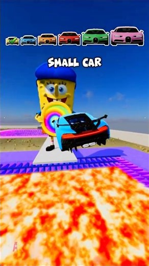 🌟Tiny Car vs Sonic Pepsi Sponge Bob Portal… and Turns ULTRA HUGE! 🌟 #shorts #beamngdrive