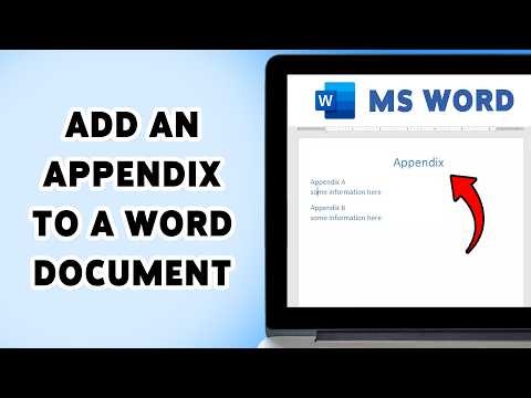 How To Add An Appendix To A Word Document | Format Appendix In MS Word 2026