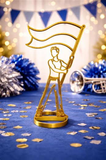 Color Guard Flag Centerpiece | Cheer & Band Decor | Custom School Colors | Marching Band Banquet | Cheerleading Party Decor - Etsy