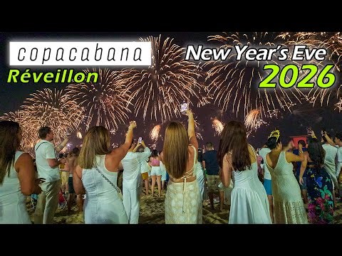 New Year's Eve Copacabana 2026 — Drone Show & Fireworks — Reveillon Rio de Janeiro 🇧🇷 Brazil 【 4K 】