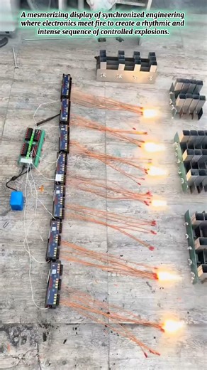 Synchronized Digital Control For Intense Sequential Firework Explosions Testing