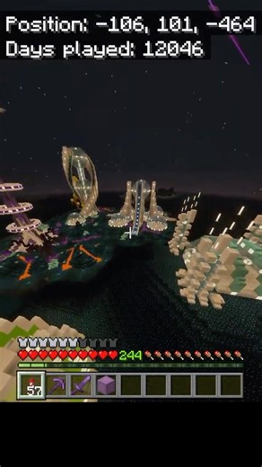 Unfinished Alien Planet/Space Base Build on the Minecraft Bedrock Survival Realm