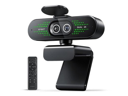 NOVA 4K Dual-Camera 4K Webcam for PC, Wide-Angle and Telephoto Cameras, Max 11X Hybrid Zoom, PDAF Focus, Remote Control, RGB Lights, Webcam with Microphone for Business or Personal Online Calls - Newegg.com