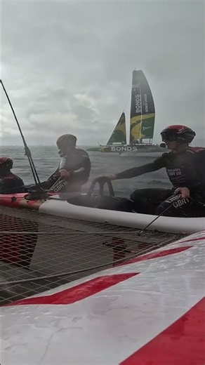 Flying through some STORMY conditions on the Baltic 🌧️🌊 #SailGP #sailing #racing