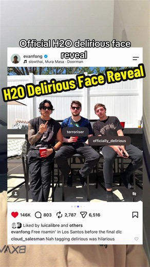 Not Real but close enough H2O delirious face reveal #vanoss #vanossgaming #h2odelirious #youtube #funnymoments