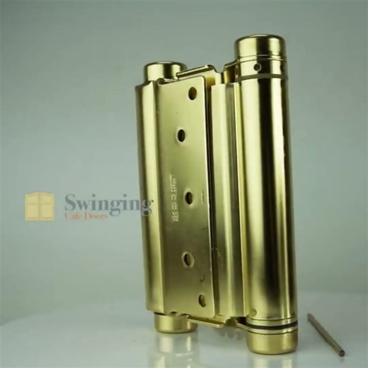6" Double Action Spring Hinge — Saloon Door & Cafe Door Hinge | Swinging Cafe Doors Polished Brass