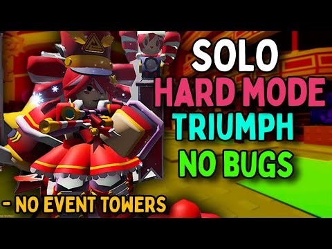 Solo The Final Act Hard Mode Triumph Without Medic/Event Towers | No Bug Abusing | TDS XMAS EVENT