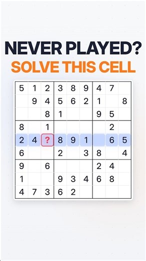 Never played sudoku? Solve your first cell