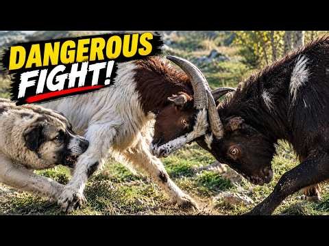 The Dangerous Goat Fight in the Mountains! 🐐😱