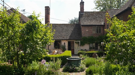 Tour a charming English farmhouse with beautiful gardens
