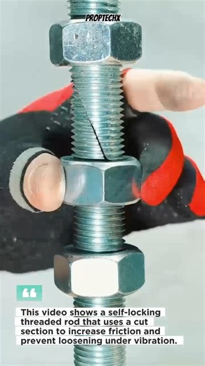 Self-Locking Threaded Rod Trick That Stops Nuts From Loosening #engineering #mechanic #shorts