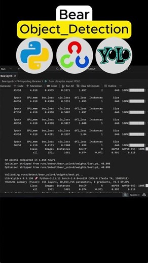 🐻 Bear Detection with YOLOv9 in seconds! #computervision #automobile #deeplearning #coding #ai