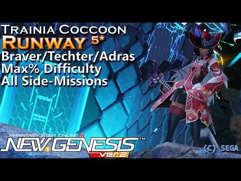 [PSo2:NGS] Trainia Coccoon: Runway 5* - All Side-Missions - Max% (Br/Te/A)