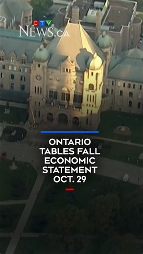 Ontario tables fall economic statement Oct. 29