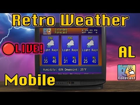 🔴 LIVE Mobile, AL Weather | Retro Weather + 90s Jazz - Relax